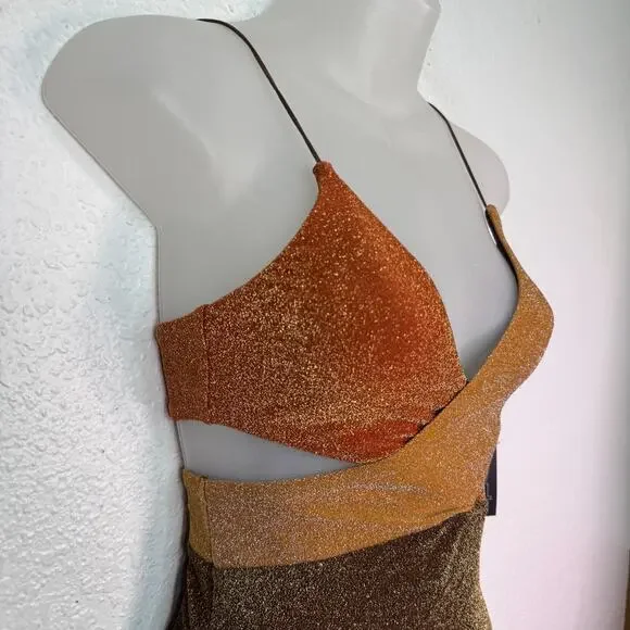 Its Now Cool Swimsuit Womens XS The Riot One Piece Metallic Shimmer Free People - Picture 7 of 11